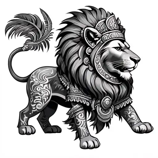 Ravana And Sri Lanka Lion