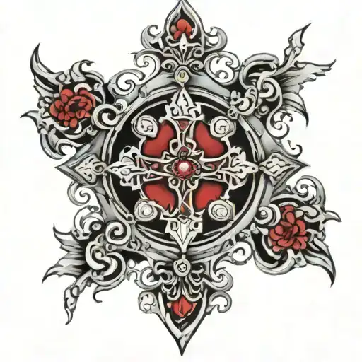 Crimson Cross Gothic Style