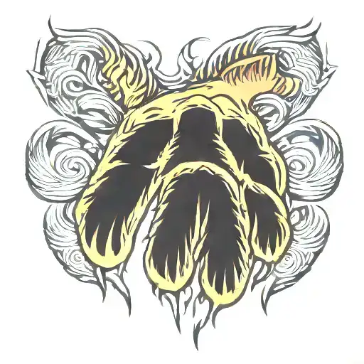 Bear Paw Filled With Fingerprint