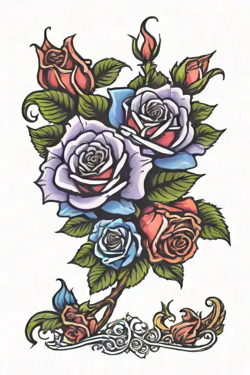 Colorful Roses Bicep Sleeve