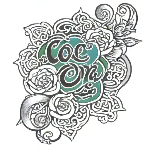 The Word Cora Written Inside A Celtic Rose