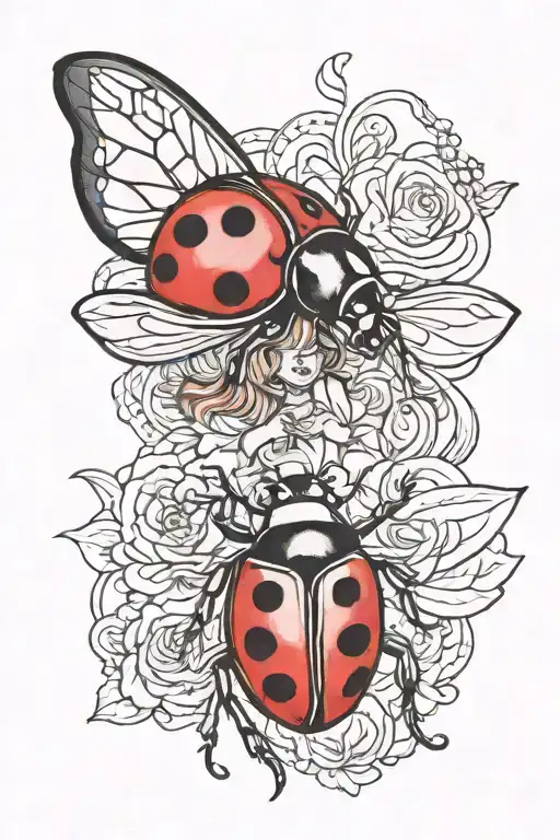 Baby And Lady Bug