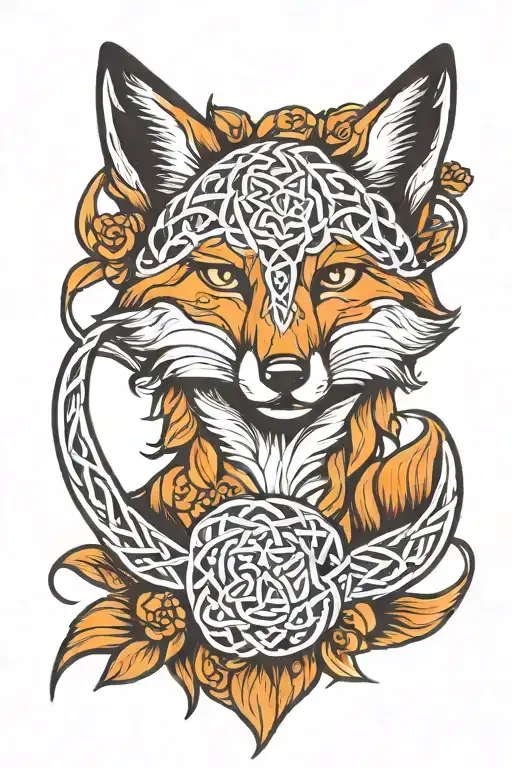 Close Eye Fox Celtic Knots