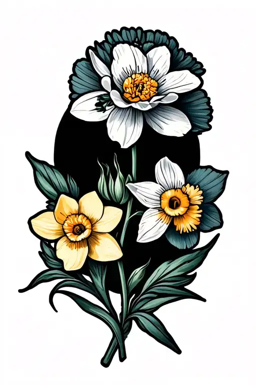 Carnation And Daffodil