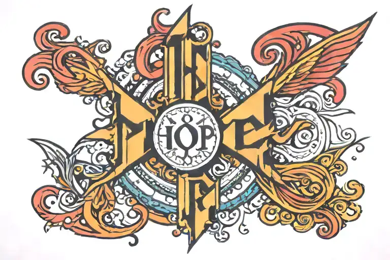 Hope Symbol And The Phrase Non Es In Igne