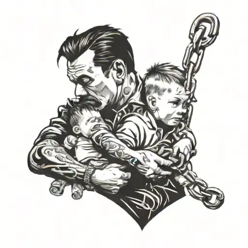 Father And Son With Chains