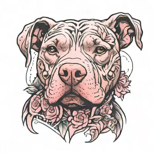 Pitbull Wearing Pink