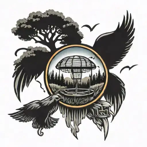 Disc Golf Basket Nestled