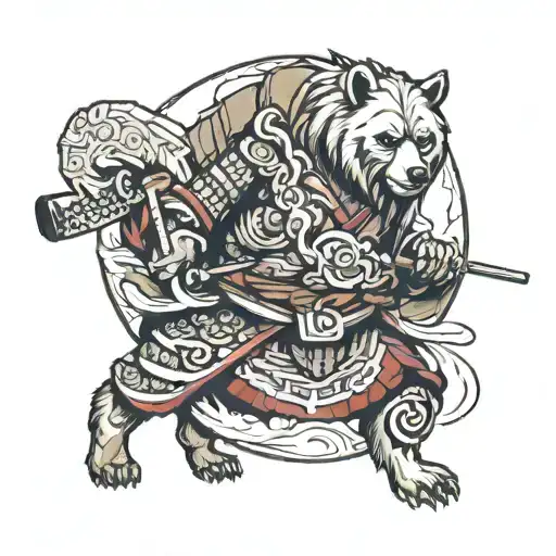 Samurai And Grizzly Bear