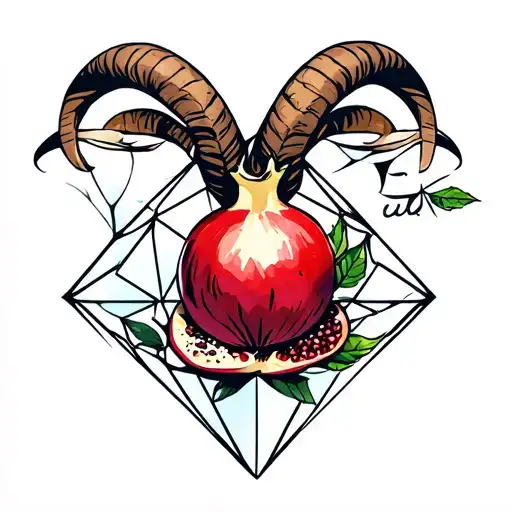 Aries Pomegranate And Diamond Shape