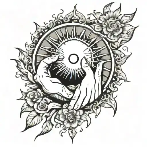 Two Hands Holding The Sun