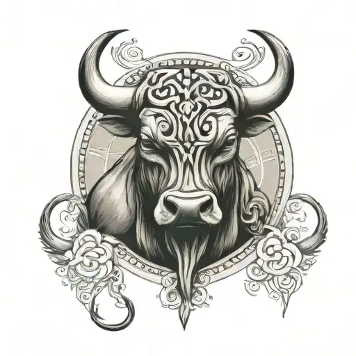 Bull With Roman Numerals Birth Date