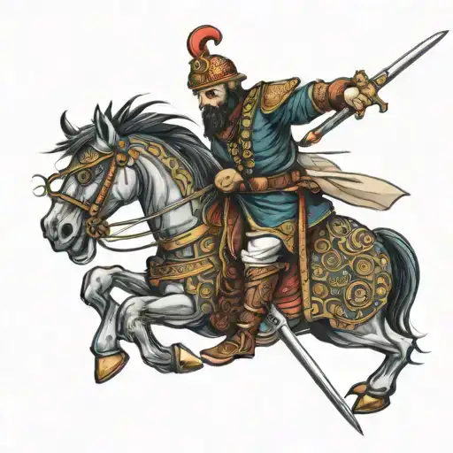 Ottoman Warrior Wielding A Sword