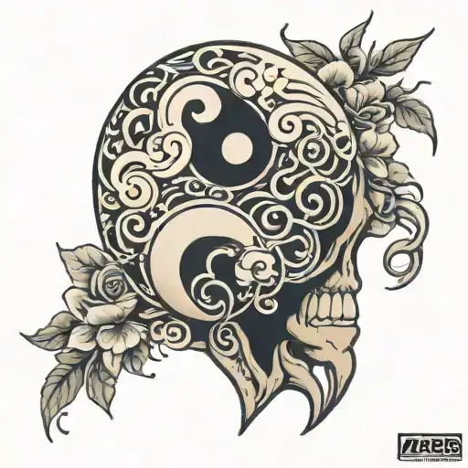 An Ying Yang Symbol Inside A Brain