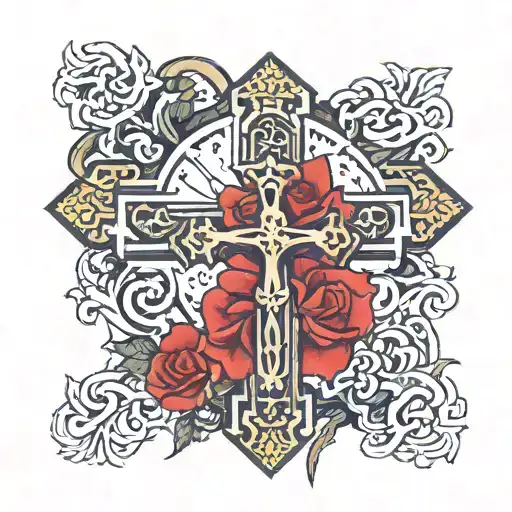 An Orthodox Cross With The Phrase Only God Will Love Me Forever