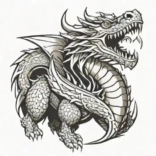 Armor Dragon Tattoo Design