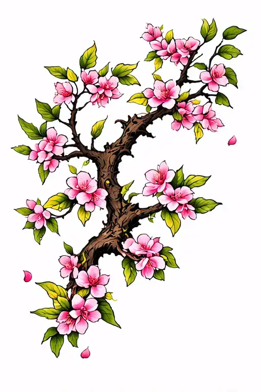 Blossom Tree With Leaves Falling