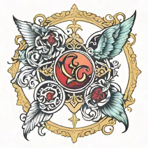 Gemini Horoscope Tattoo Design