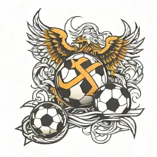 Soccer Ball With Anchor Through It With An Eagle On Top Of Anchor