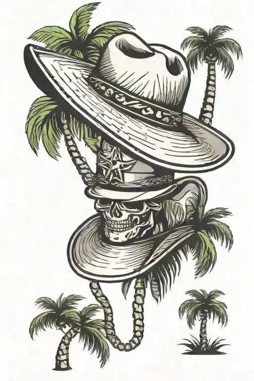 Cowboy Hat And Palm Tree