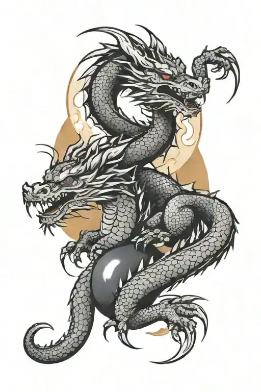 Dragon And Moon Shining