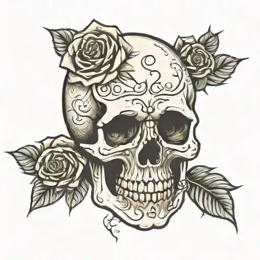 Skull And Rose
