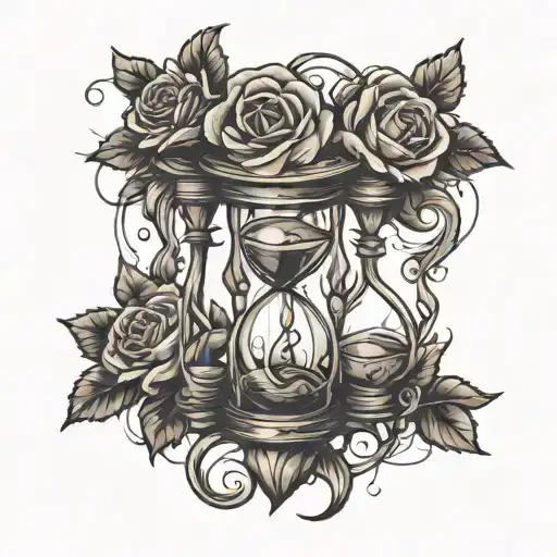 Hourglass With Vining Roses