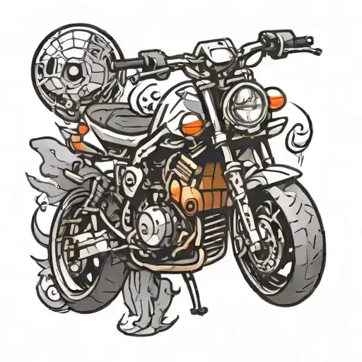 Sport Bike Outline Blend It With Angry Bird Cartoon