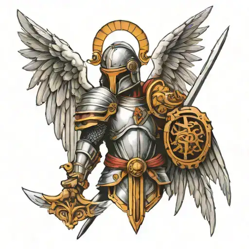 Archangel With Sword And Helmet