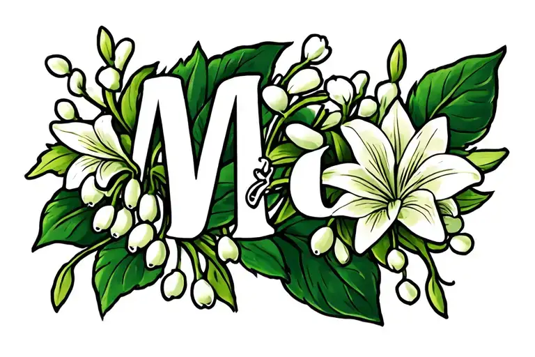 The Name Mia With Lily Of The Valley Flower