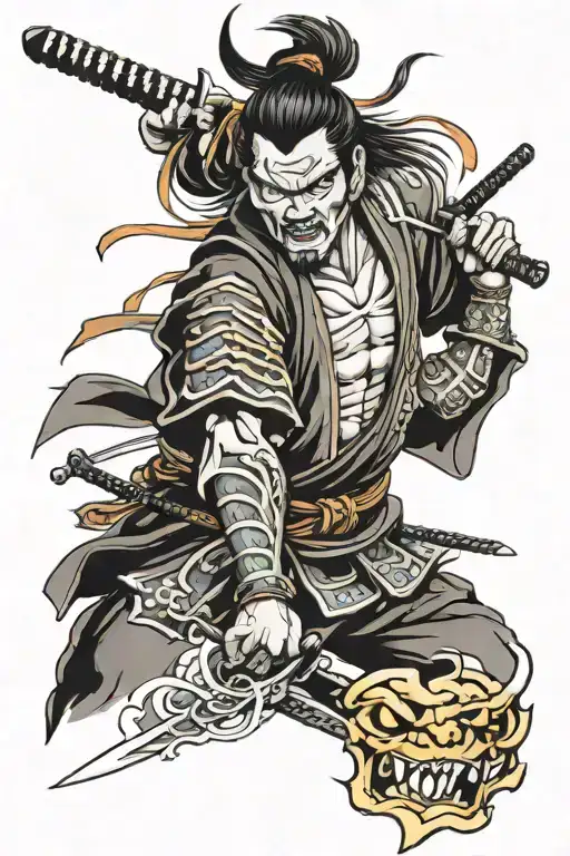 Angry Samurai Warrior