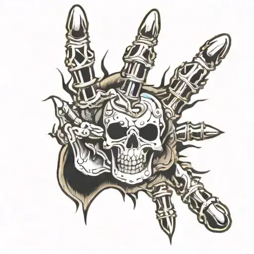 Skeleton Hand Middle Finger Tattoo Font Fuck You