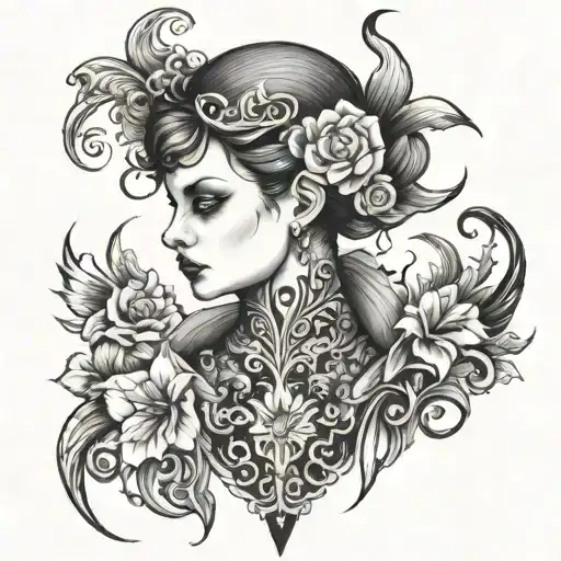 Black And White Neck