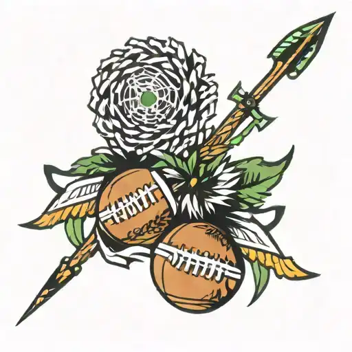 Arrow Football And Cheer Pom Poms