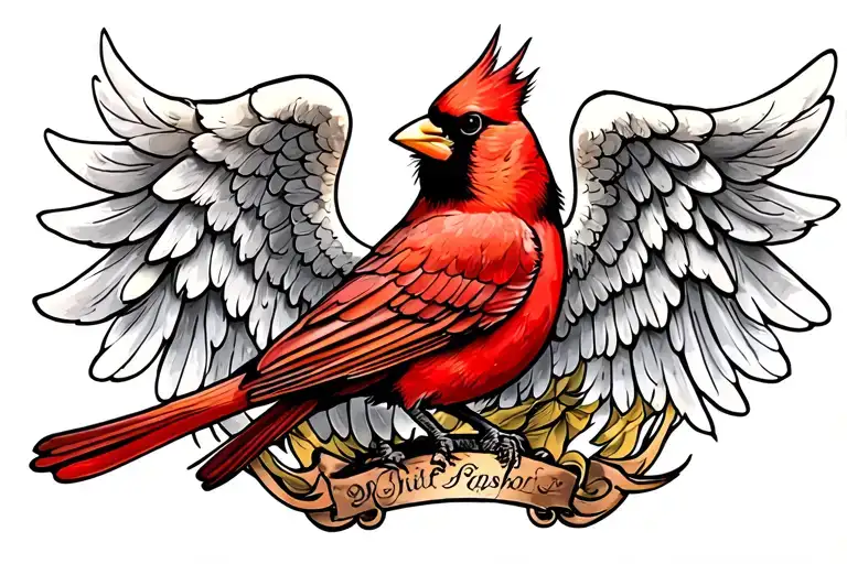 Cardinal With Angel Wings