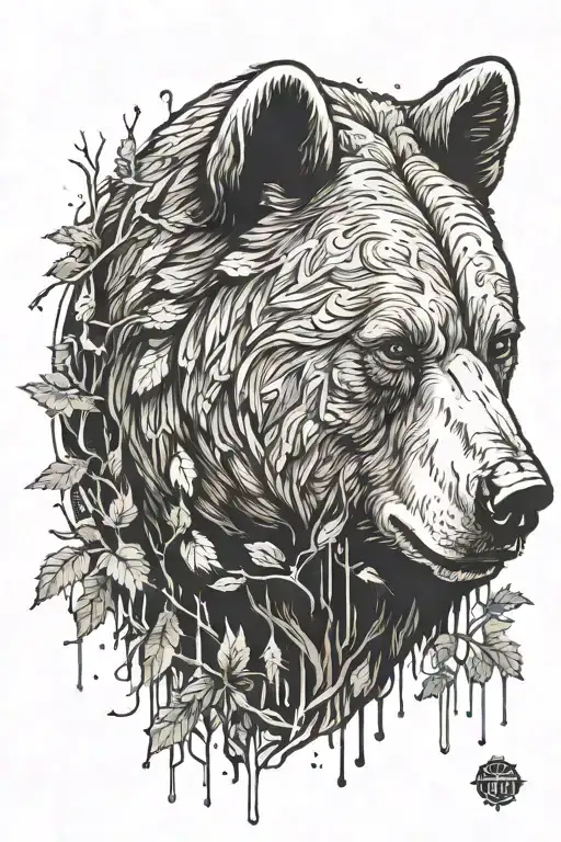 Bear Head Over Woods