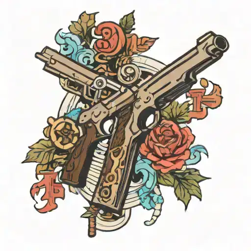 Cross With 1911 Gun