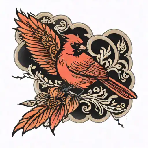 Cardinal Bird Flying