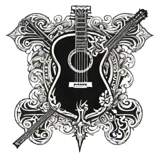 Cross With Guitar Neck Embedded