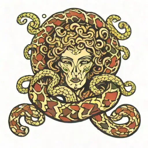 Snakes Medusa Holding The Head