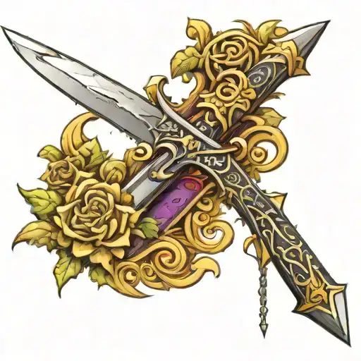 Templar Sword With Non Nobis Domine On Scrolls