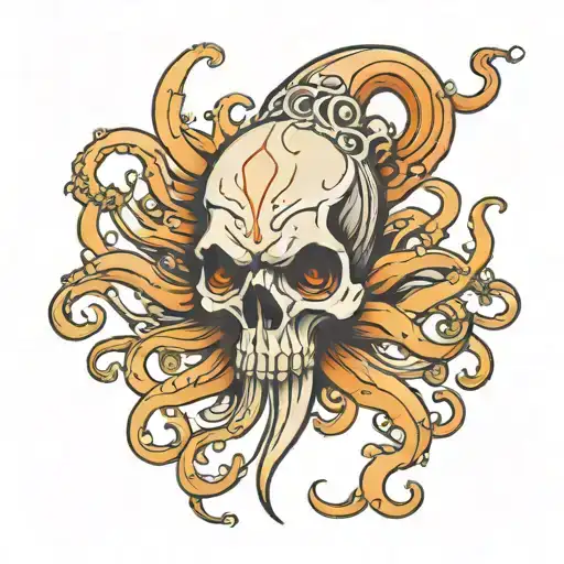 Squid On Top Of A Skull