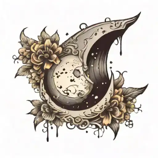 Half Moon Tattoo Design Idea