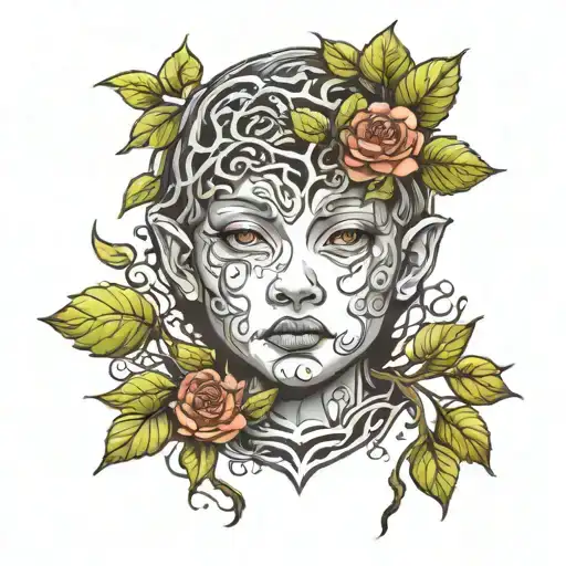 A Tree Out Of A Baby Face Head Surrounded