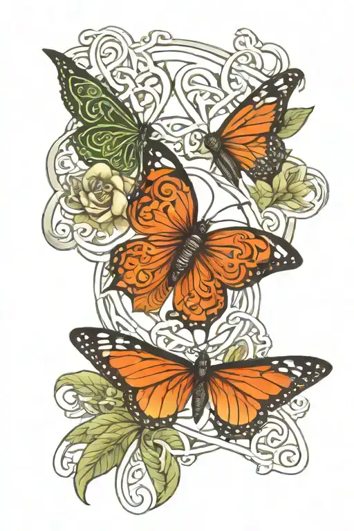 Celtic Sisterhood Tattoo And Celtic Butterfly Surrounded