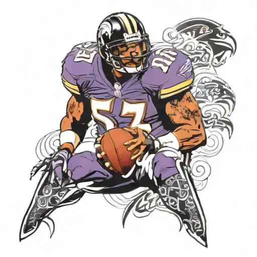 Ray Lewis Football With Cool S In A Pattern
