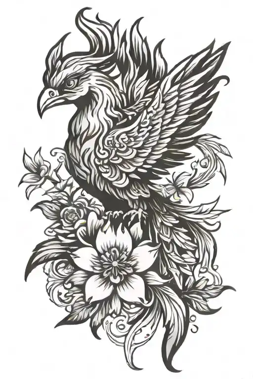 Phoenix With Flowrs