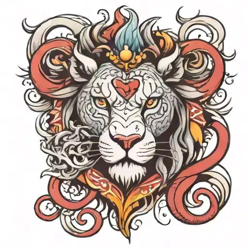Heart Lion Dragon Wrapped