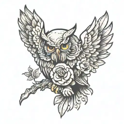 Owl Holding Skull Back Piece