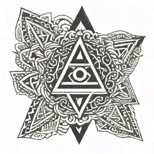 Arm Band Tattoo Using Shiva Kona Triangle Symbol And Shakti Kona Triangle Symbol